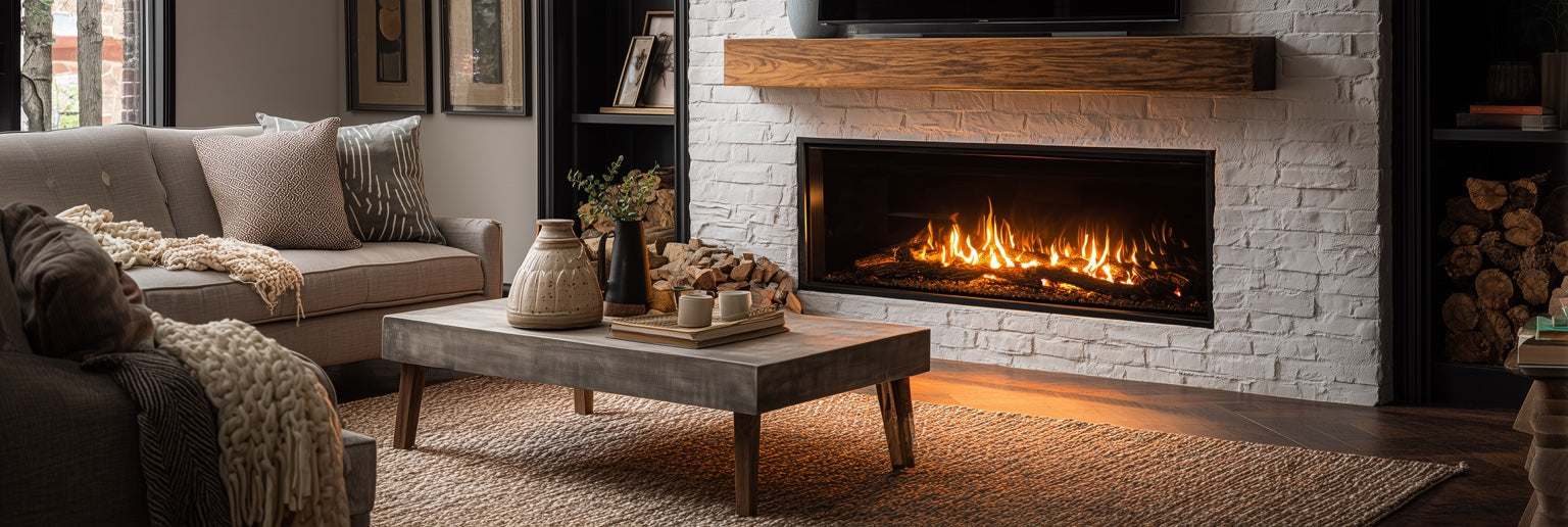 architectural fireplace insert built in gas electric modern living room luxury interior heating