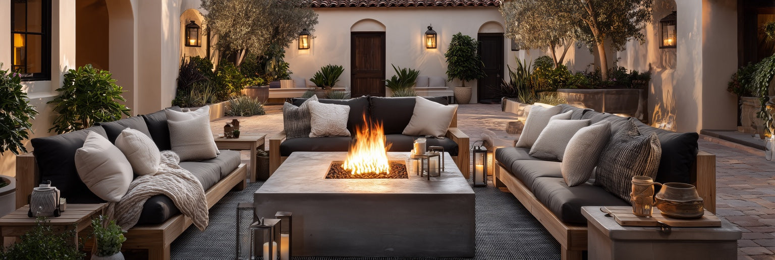 Sculptural fire bowls and tables that become the emotional centerpiece of any outdoor retreats.