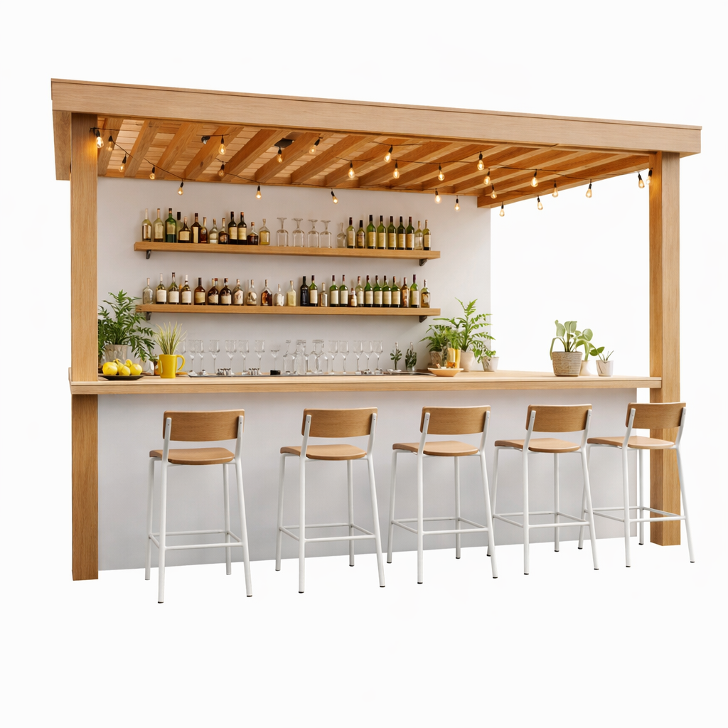 Arbor Haven Modern Outdoor Bar Pavilion